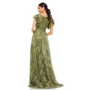 MacDuggal elegant olive green dress size 6